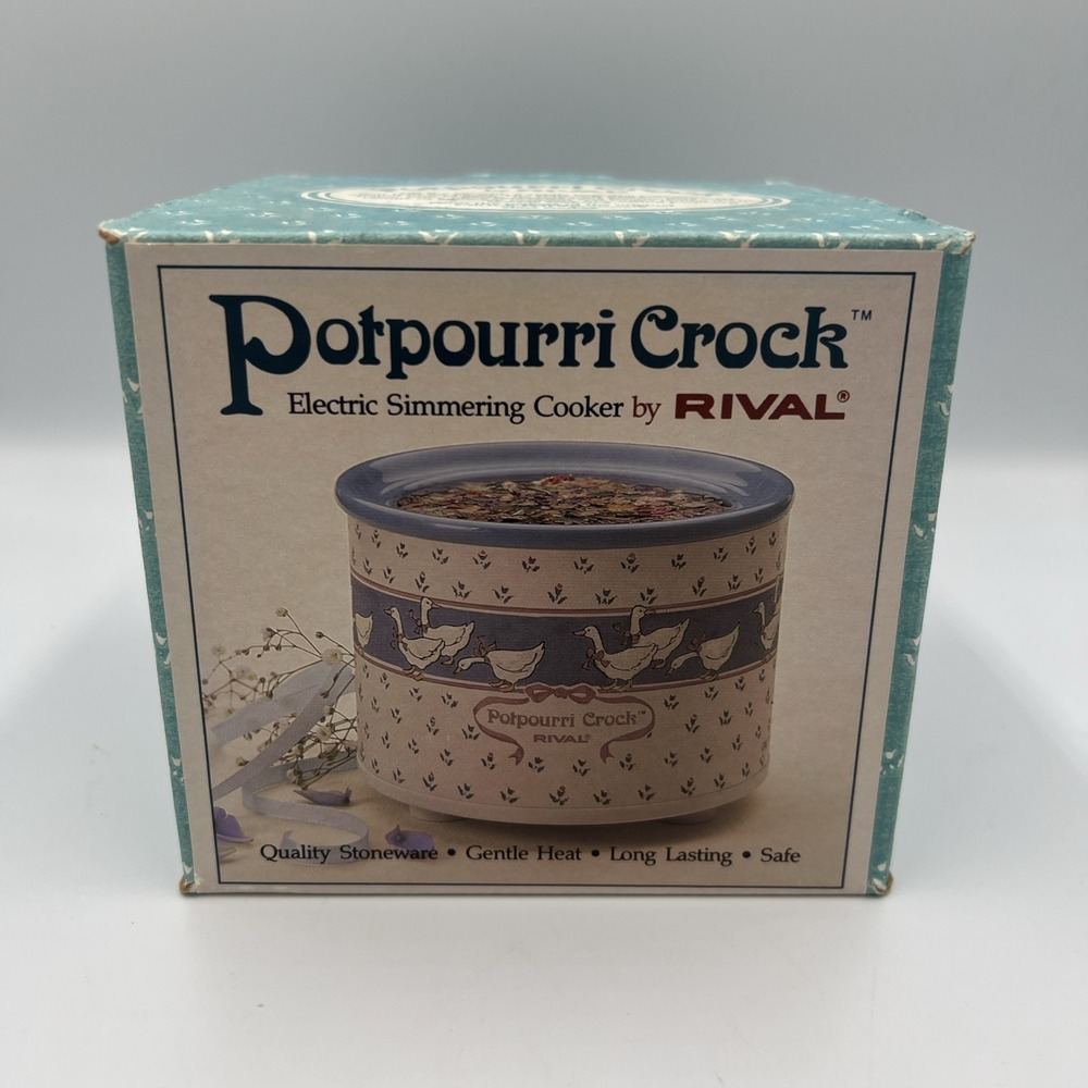Vintage Rival Geese/Goose/Ducks Potpourri Crock Pot Stoneware #3206-NIB
